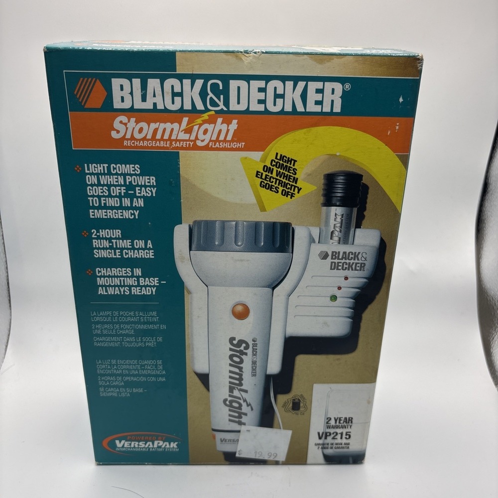 Black & Decker Stormlight VP215 3.6V Rechargeable Home Emergency Flashlight NEW